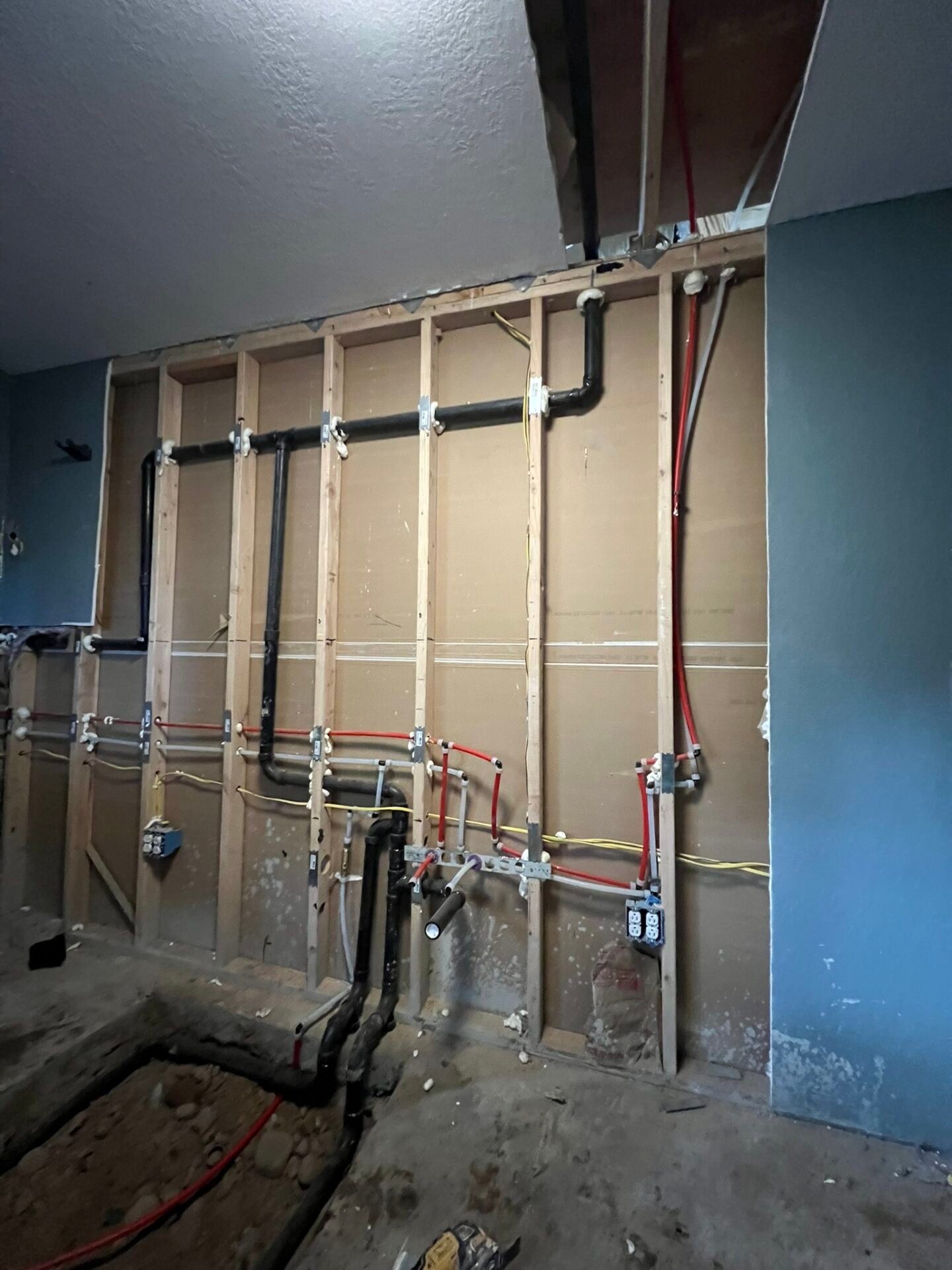 Whole home repipe installation with new water lines